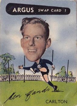 1954 Argus Football Swap Cards #1 Ken Hands Front